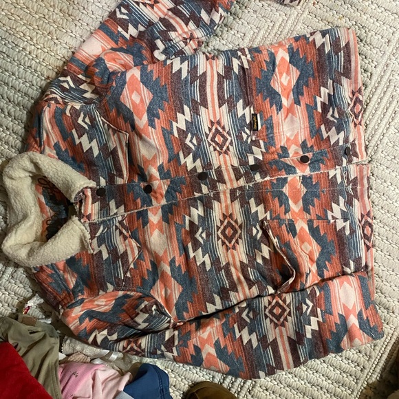 WranglerAztec Jean Jacket with Sherpa Lining - Picture 2 of 3